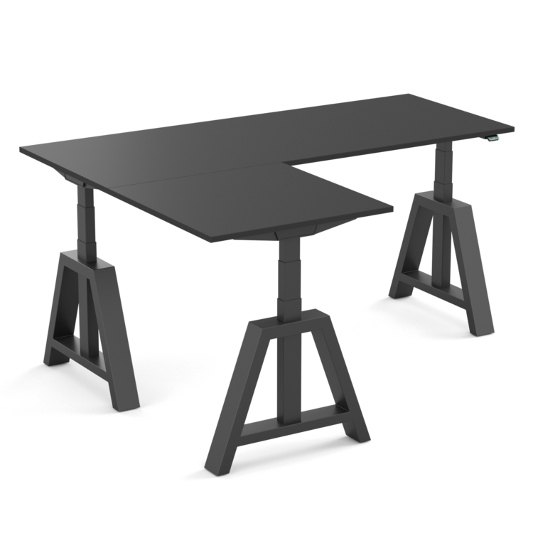 OakDesk hoekbureau| Elektrisch zit-sta bureau | Worktrainer.nl