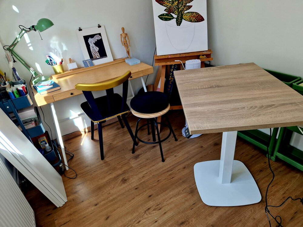 Midden eiken werkblad Worktrainer.nl
