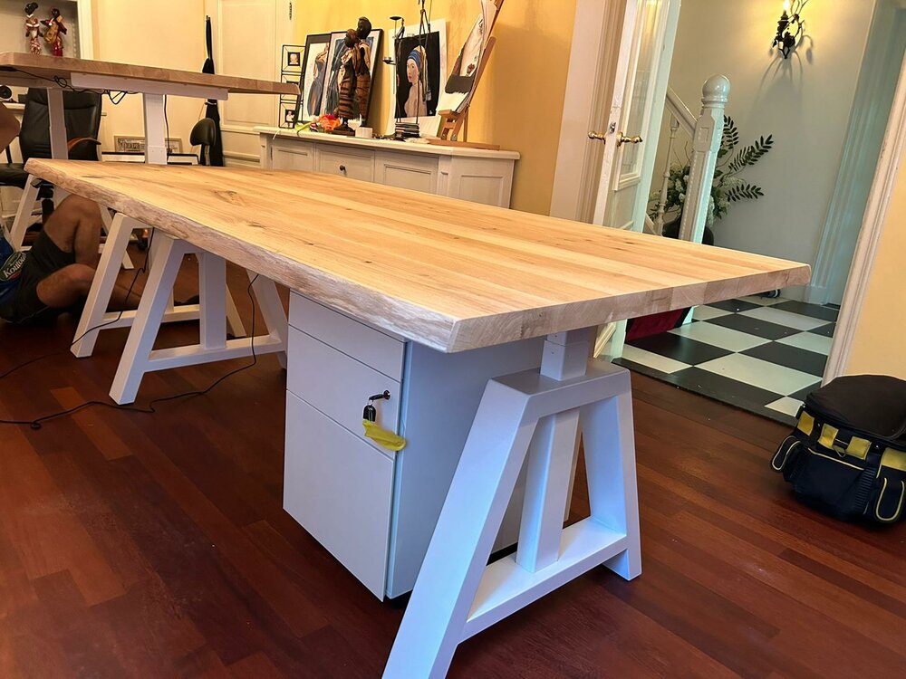 Design Hoog Laag Bureau - Elektrisch Zit-Sta Bureau - OakDesk - Worktrainer.nl 