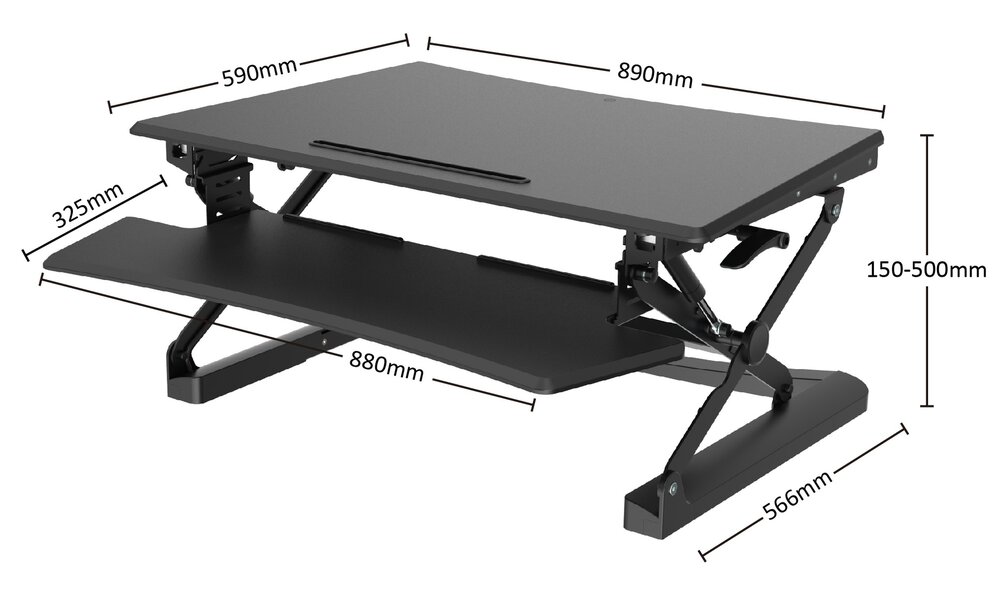 UPdesk XL | Gas Spring Sit-Stand Desk Converter