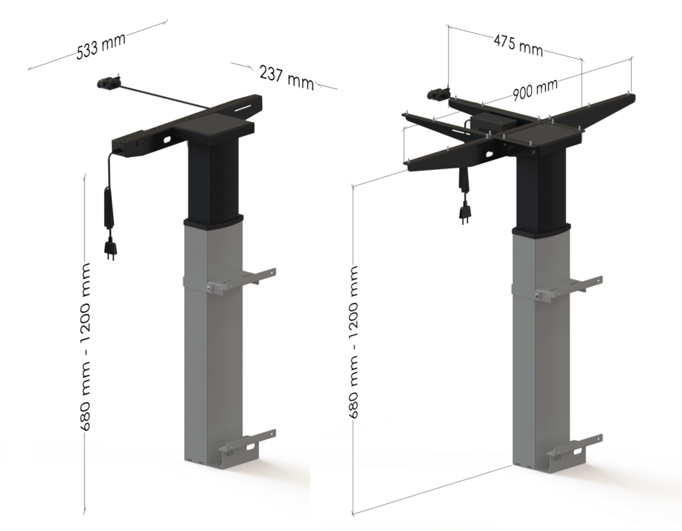 Conset 501/19 Wall | Electric Sit-Stand Table