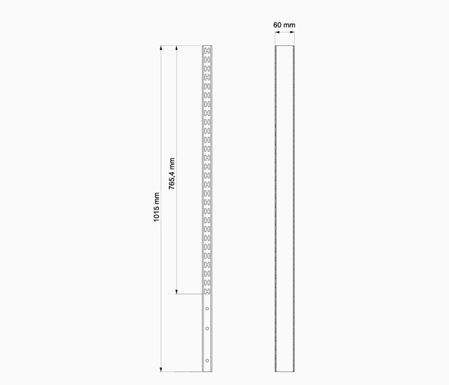 Afmetingen verticale profielen | WorkBuddy