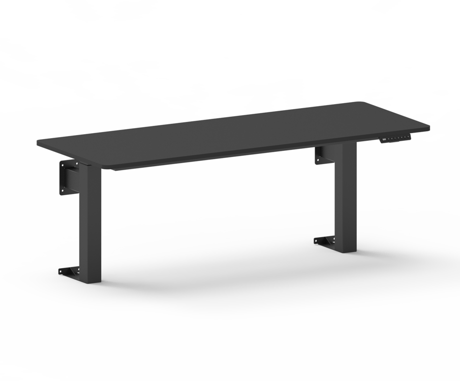Zwart WallDesk Duo | Elektrische Zit-Sta Muurtafel