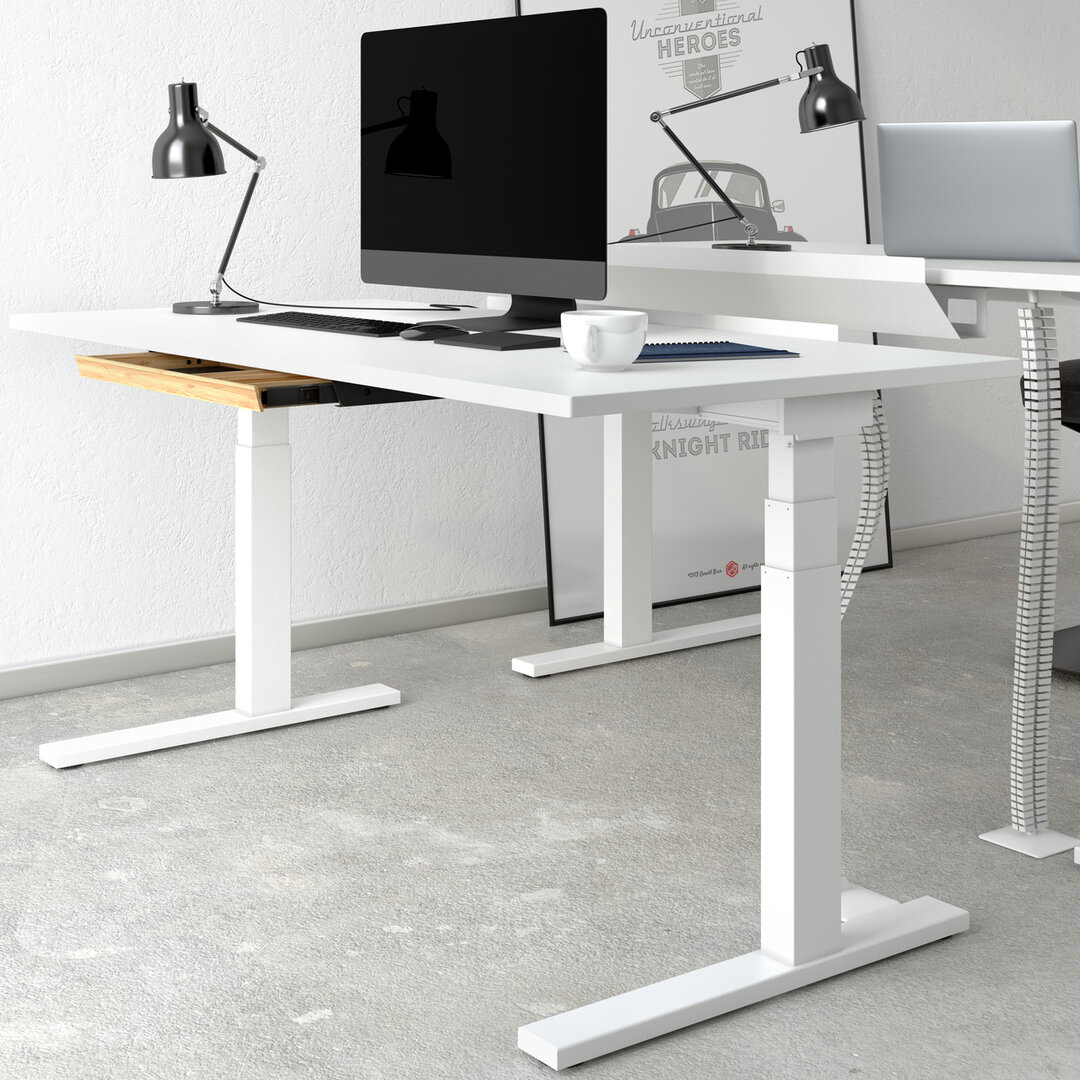 Very Stable Sit stand desk SteelForce 670 C Shape Electronically adjustable in height