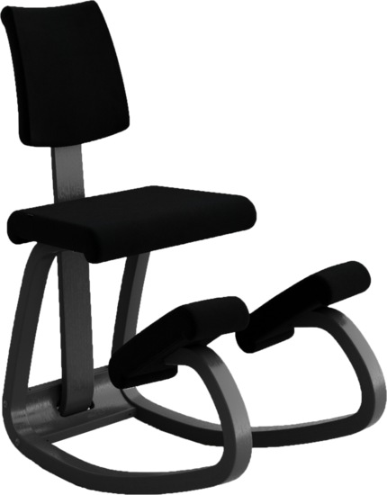Black Saddle Seat Kneeling Chair with Wheels