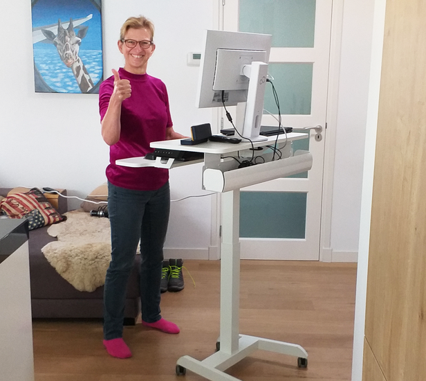 Narrow sit stand deals desk