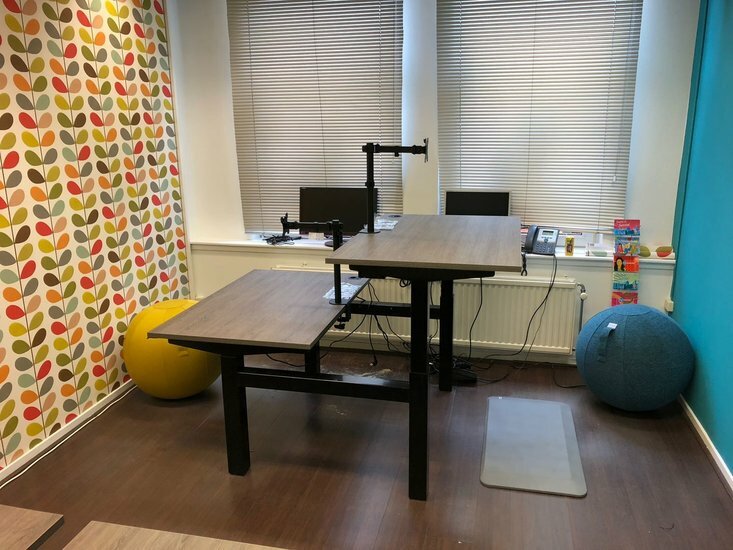 Two person sale sit stand desk