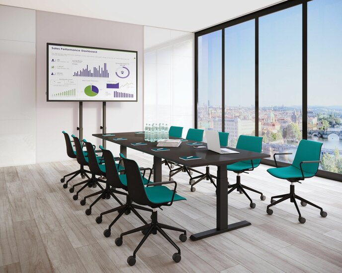 Sit stand Conference Table SteelForce 675 for 10 to 12 persons