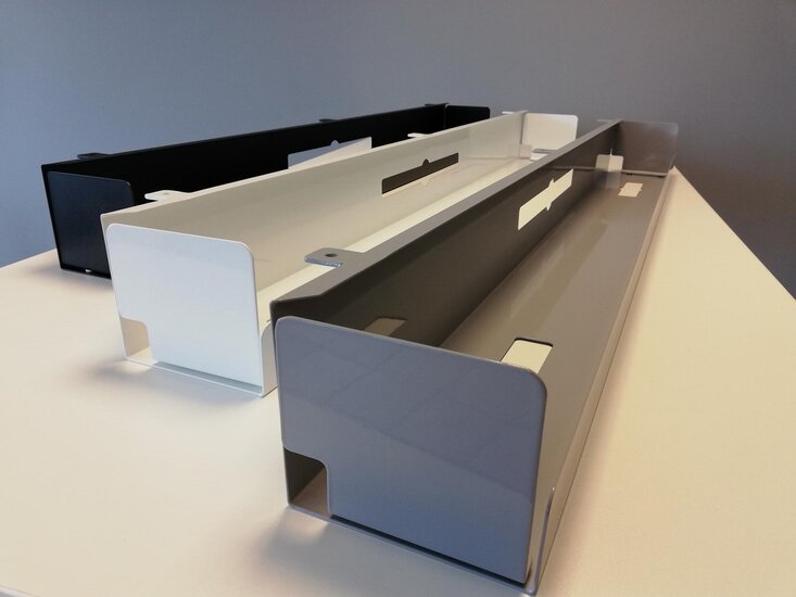 Cable tray on desk
