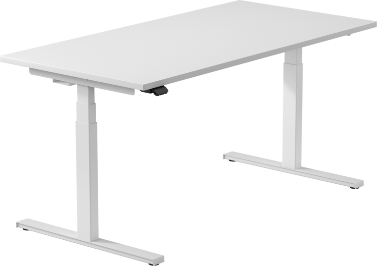 White Electric Stand Up Desk Frame, Dual Motor 2 Stage Height Adjustable Table Legs, Max Capacity 120kg, Desktop Not Included