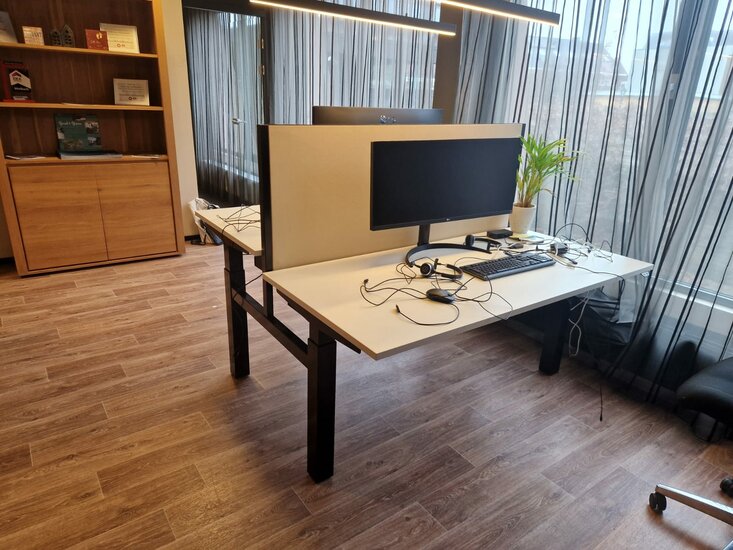 Double sit sales stand desk