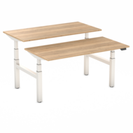 Dubbel Elektrisch Zit-Sta Bureau - SteelForce 470  2 aan elkaar geschakelde bureaus - Zeer stabiel - Worktrainer.nl