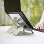 R-Go Riser Flexible Zilver Laptopstandaard | Worktrainer.nl