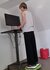 Single Leg Desk | Small Gasspring Sit-Stand Desk