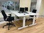 Sitz-Steh-Schreibtisch AluForce 140 - Handkurbel| Manuell verstellbarer Sitz-Steh-Schreibtisch | Gesund und aktiv arbeiten| 