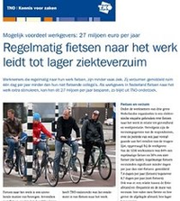 TNO - BIKING TO WORK REDUCES ABSENTEEISM TNO - BIKING TO WORK REDUCES ABSENTEEISM