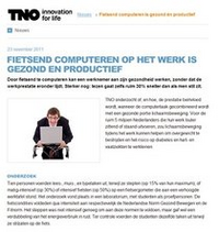 TNO - BIKING BEHIND THE COMPUTER IS HEALTHY AND PRODUCTIVE TNO - BIKING BEHIND THE COMPUTER IS HEALTHY AND PRODUCTIVE