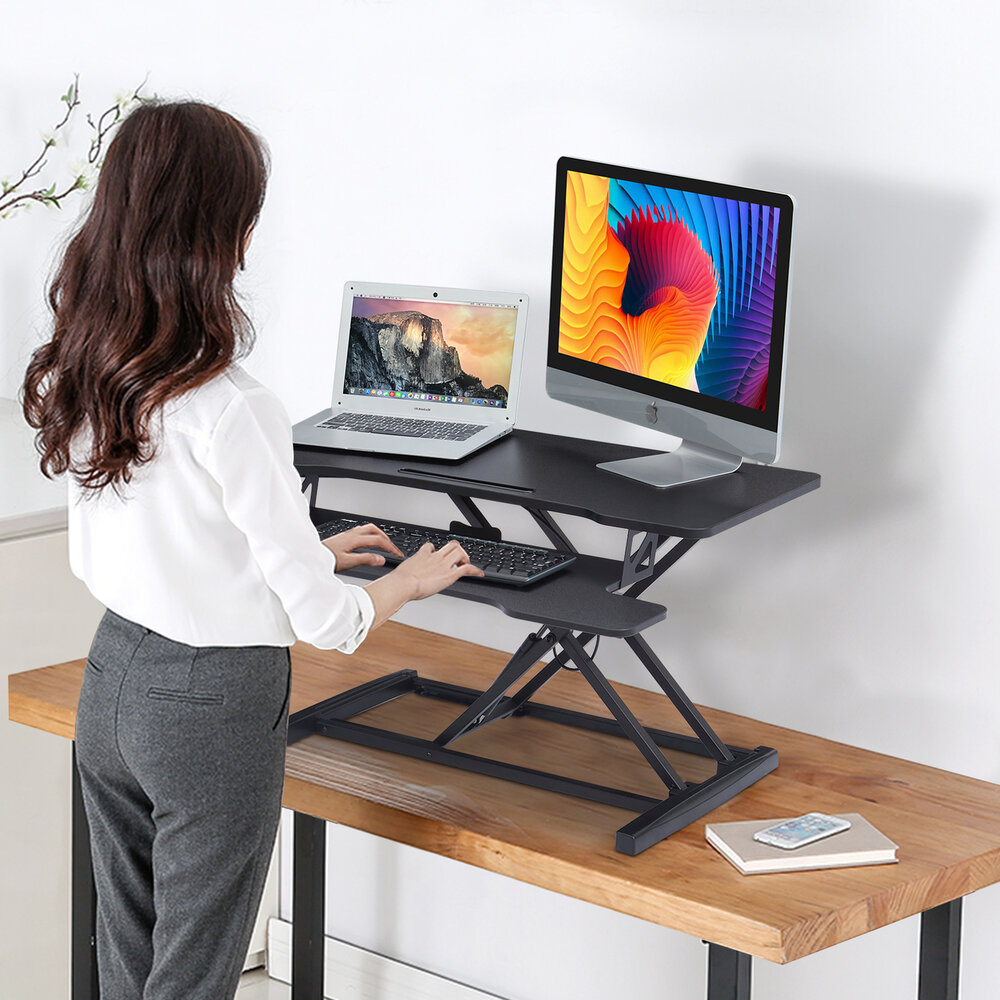 UPdesk Cross Small | Gas Spring Sit-Stand Desk Converter
