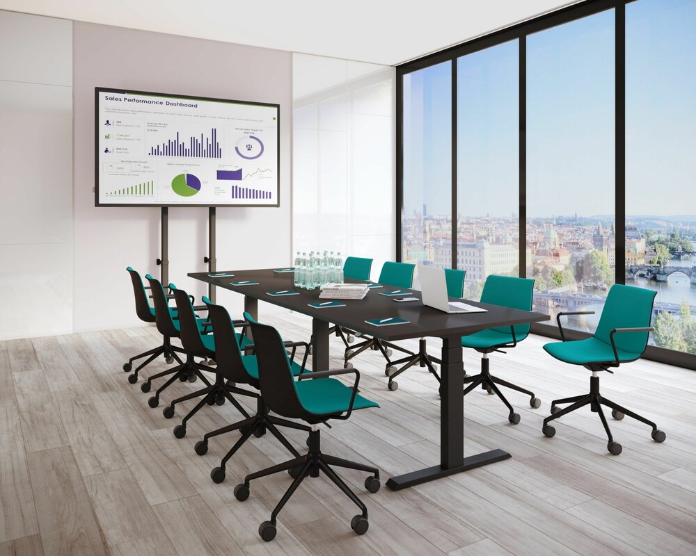 SteelForce 675 | Electric 3 Legs  Sit-Stand Conference Table