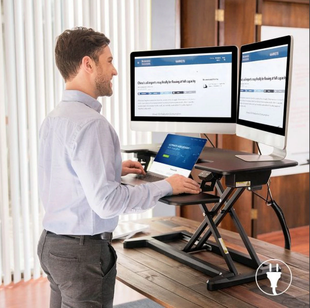 UPdesk Cross Electric | Sit-Stand Desk Converter 