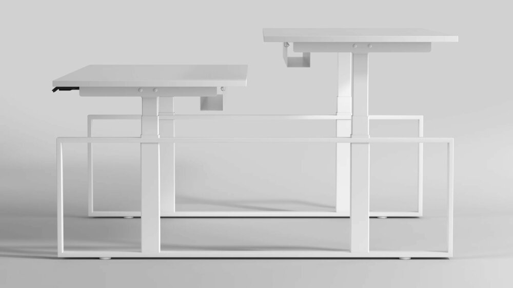Linak Square Duo Bench | Double Sit-stand Desk