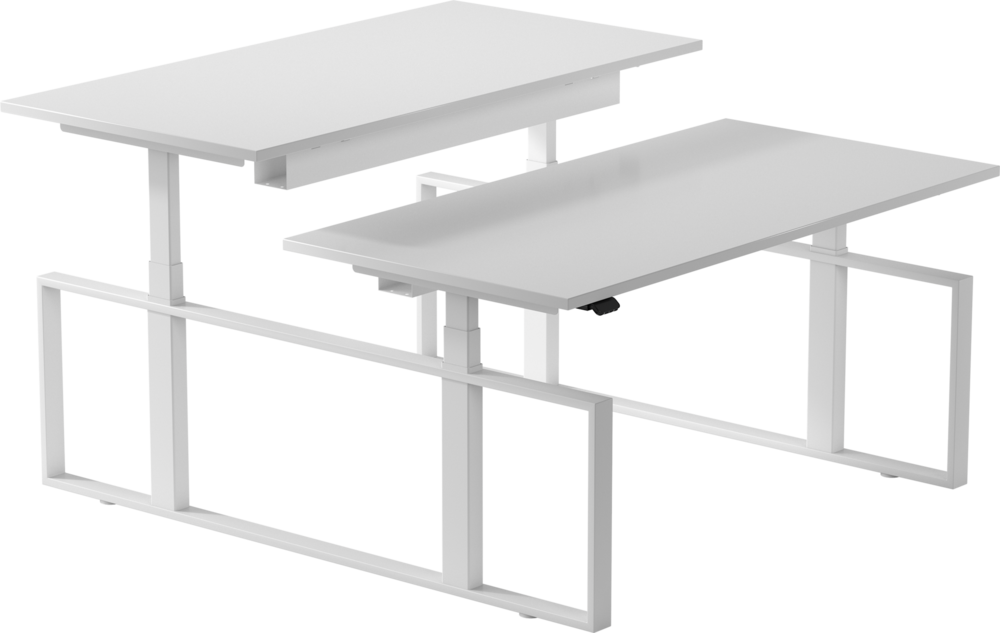 Linak Square Duo Bench | Double Sit-stand Desk