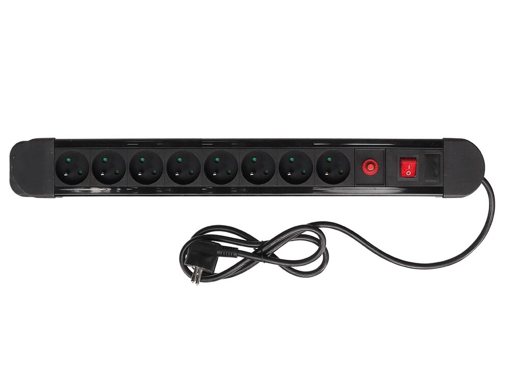 Perel | Power strip with switch and 8 sockets 