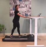 High position Walkdesk XL solo treadmill behind your desk Worktrainer.nl sit-stand desk treadmill active work move during work 