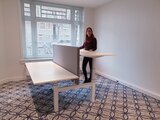 Dubbel Elektrisch Zit-Sta Bureau - SteelForce 470  2 aan elkaar geschakelde bureaus - Zeer stabiel - Worktrainer.nl