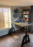 Design Hoog Laag Bureau - Elektrisch Zit-Sta Bureau - OakDesk - Worktrainer.nl 