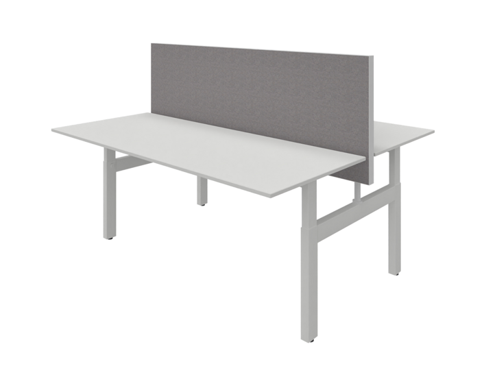 Nyink | Wall Partition Double Standing Desk | With Aluminium Trim