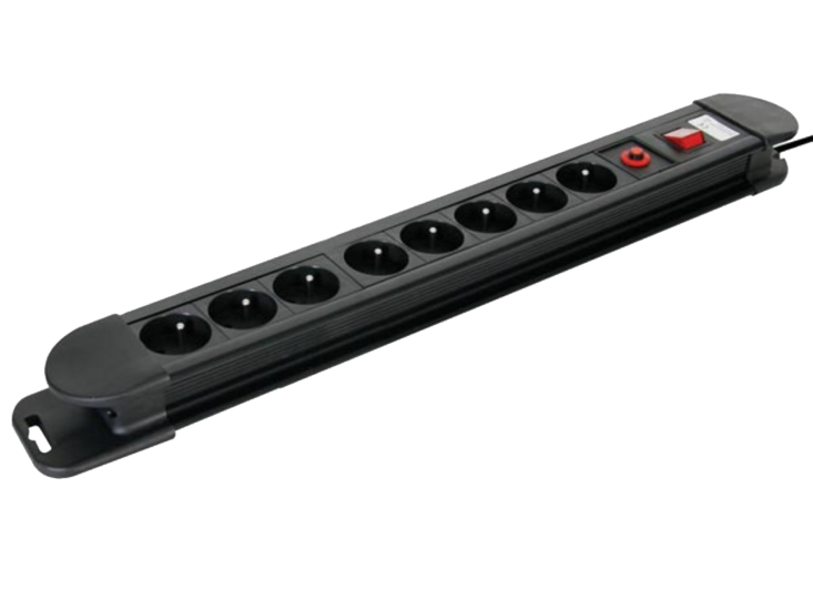 Perel | Power strip with switch and 8 sockets 