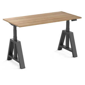 Oak Desk Sit Stand Desk With Oak Base