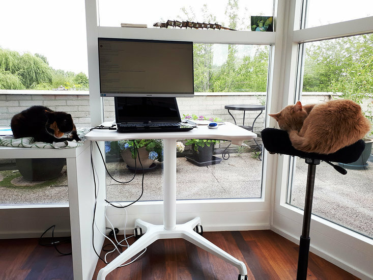 Small sit-standing desk - Single Leg Desk